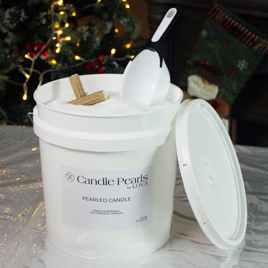 LOVA Pearled Wax Bucket 10 LBS +100 wicks - Candle Pearls