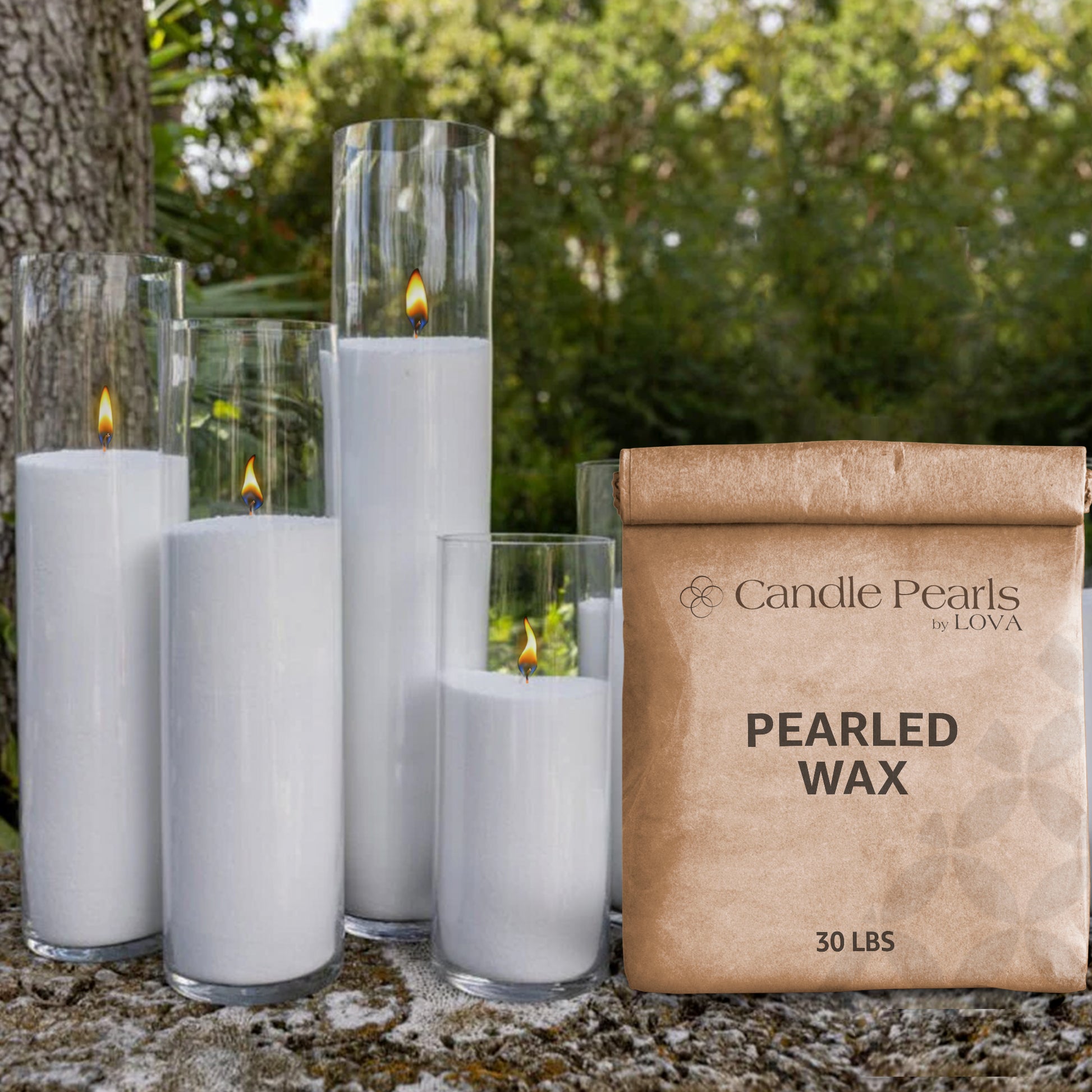 LOVA Pearled Wax 30 lbs (15kg) +150 wicks (for Business (w/RC) - Candle Pearls