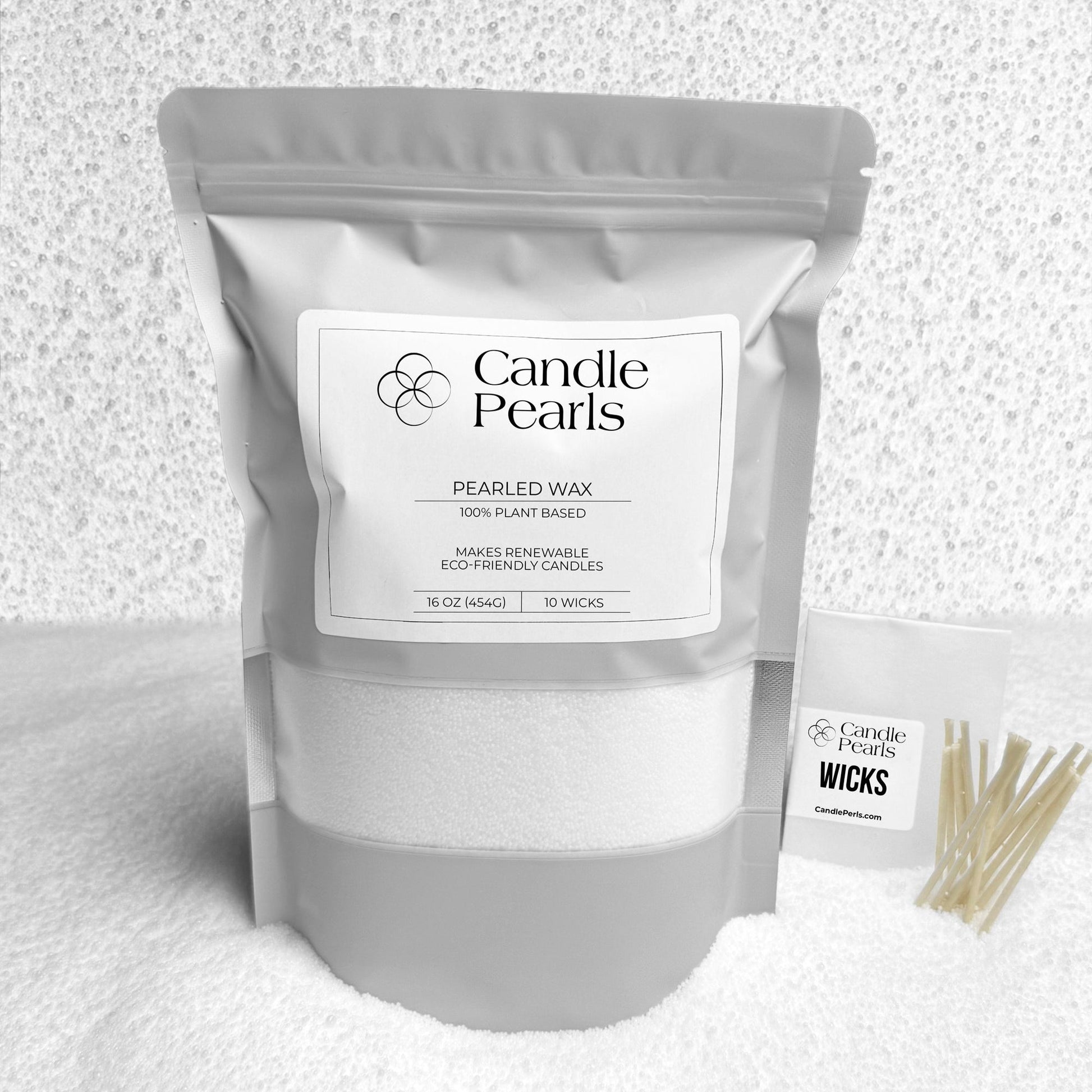 LOVA Pearled Wax 1 lb (454g) +10 wicks (Worldwide) - Candle Pearls