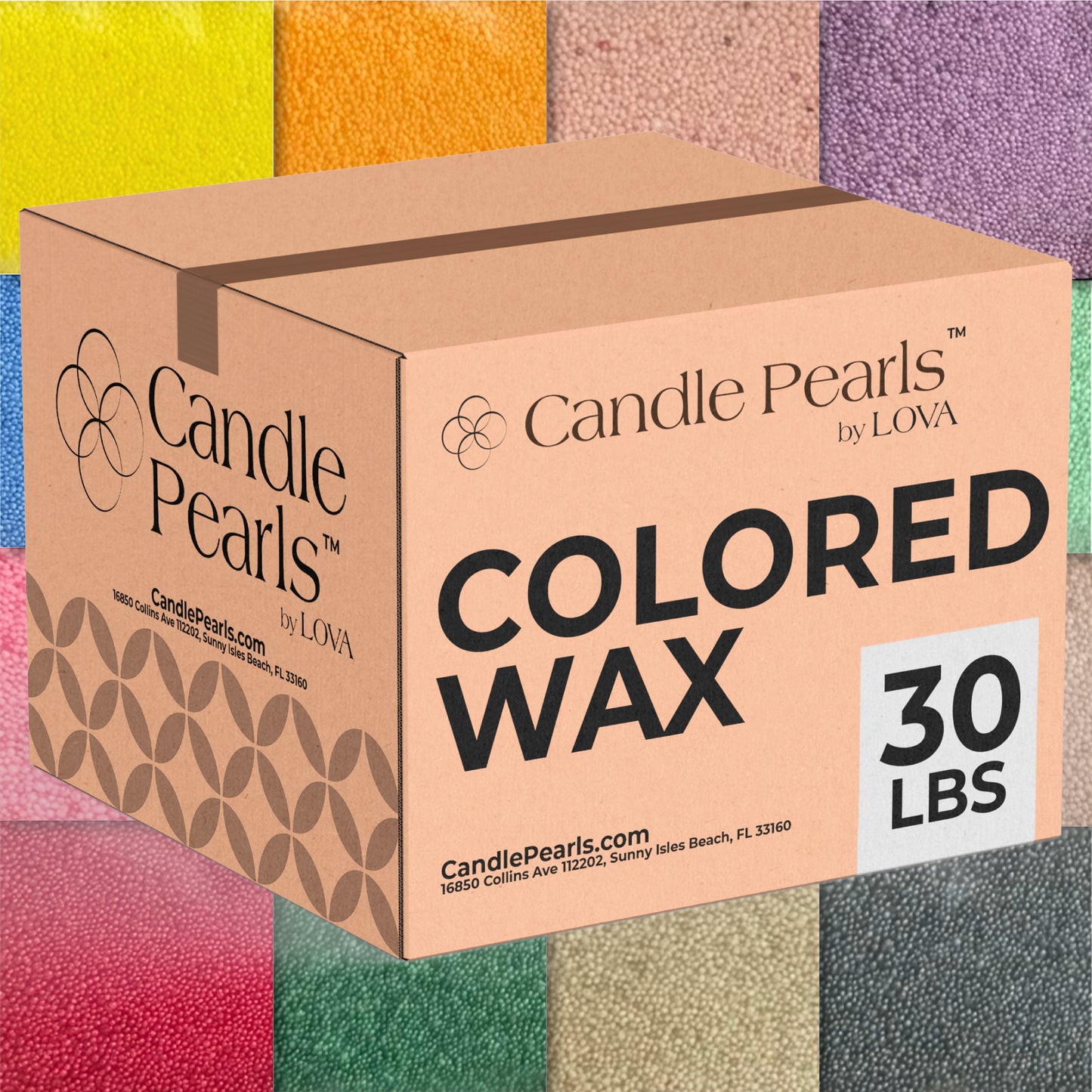LOVA Colored Sand Wax 30 lbs +150 wicks (Worldwide) - Candle Pearls