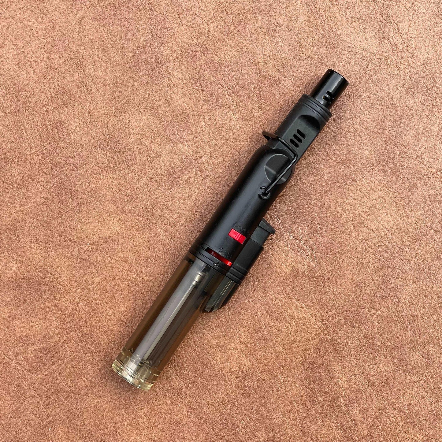 Black Lova Torch Lighter with lock-on feature from Candle Pearls