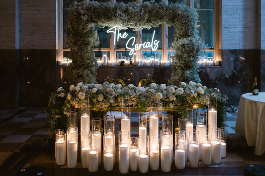 Summer wedding decoration ideas using Pearled Candles