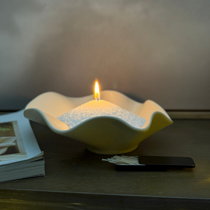 Ruffle Pearled Candle Gift Set