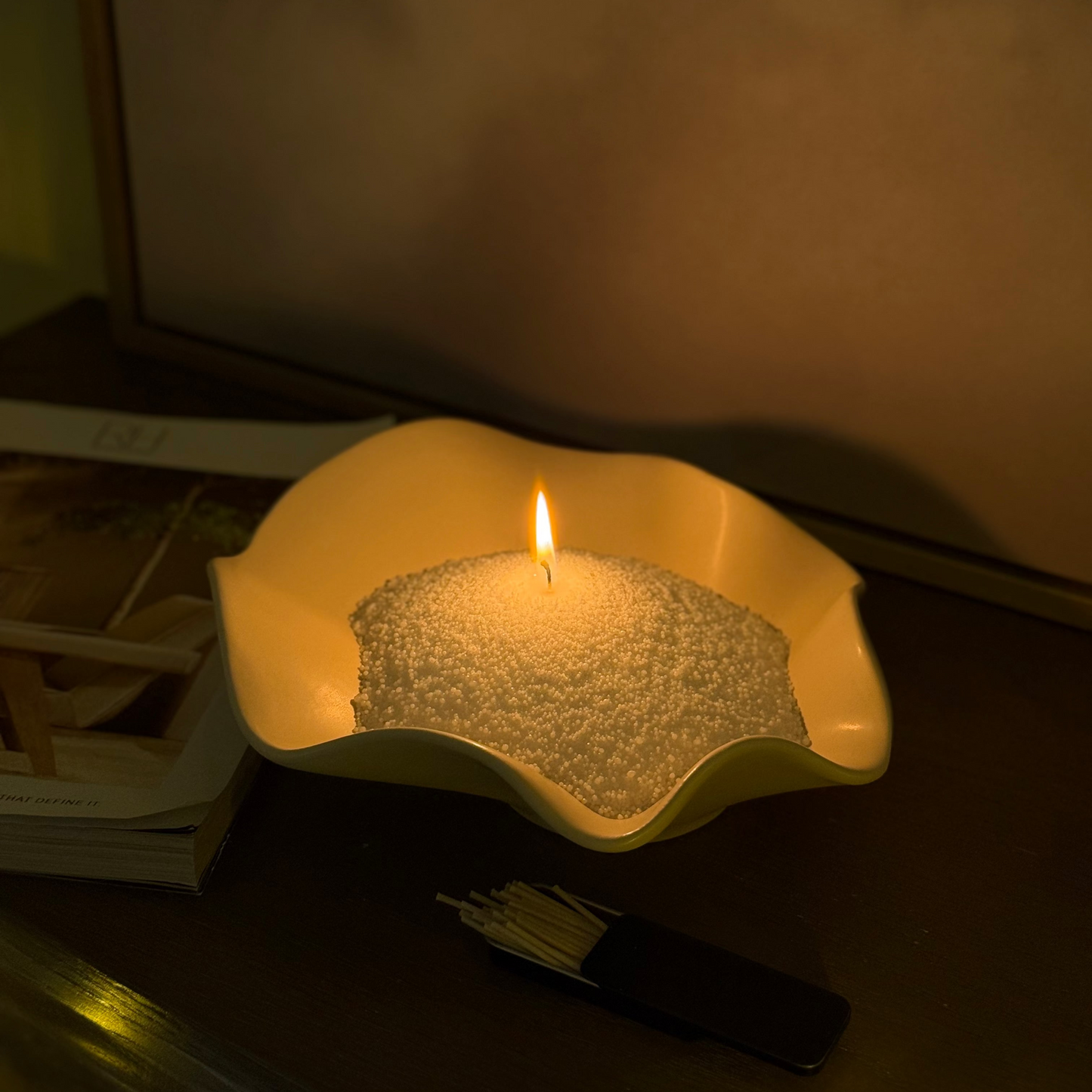 Ruffle Pearled Candle Gift Set